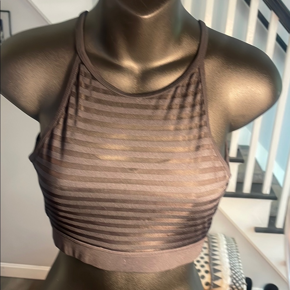 ⭐️ 5 items for $15 ⭐️ Striped Black Halter Sports Bra